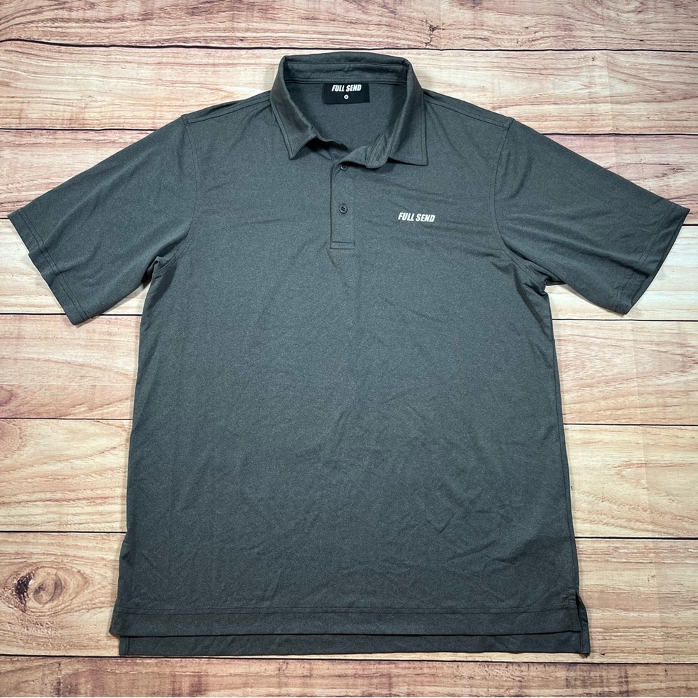 NWOT Full Send Golf‎ Polo Gray Performance Mens Medium Short Sleeve Stretch
